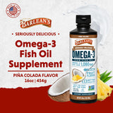 Barlean's Omega 3 Fish Oil Liquid bottle side view
