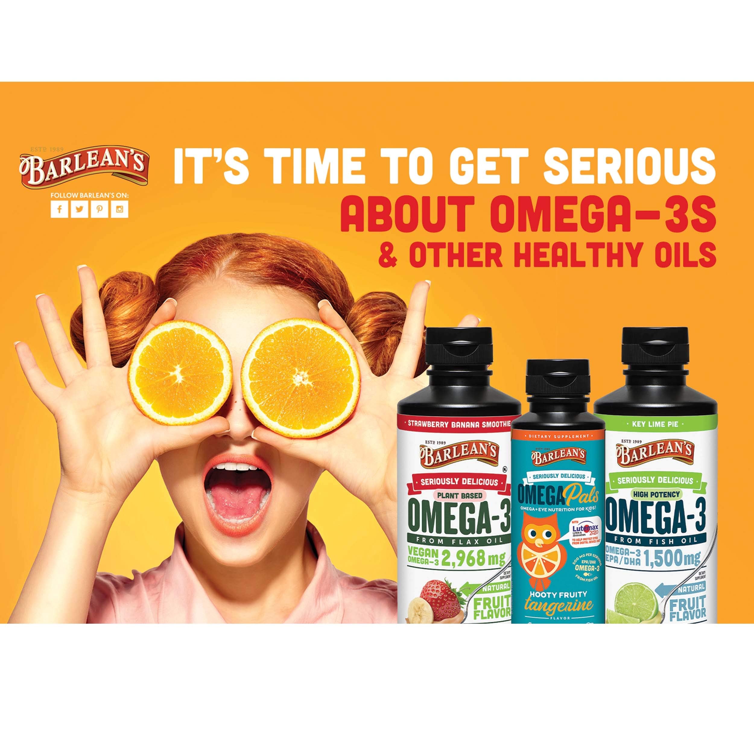 Barlean's Omega-3 Fish Oil Liquid Lemon Crème with spoon