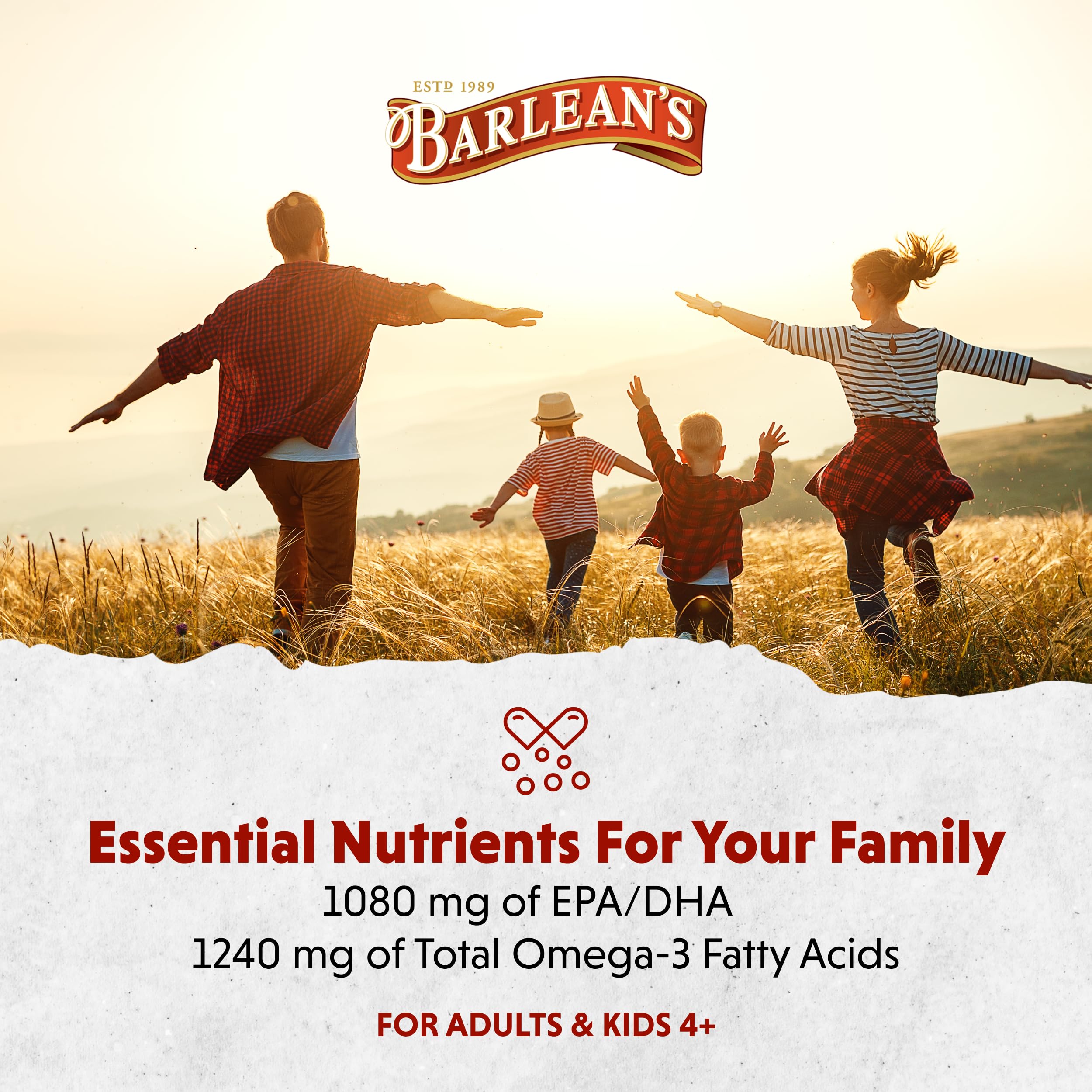 Barlean's Omega 3 Fish Oil Liquid packaging