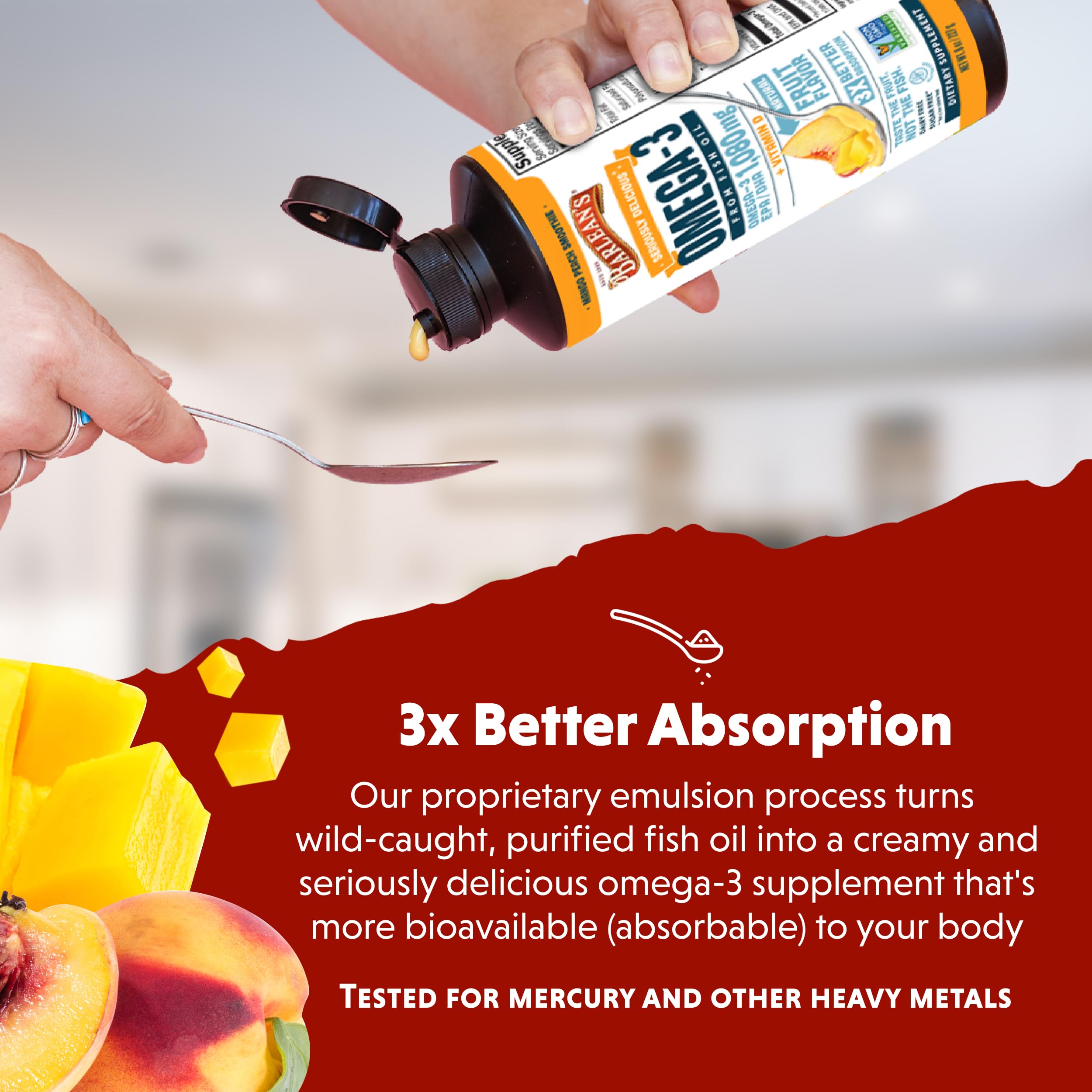 Barlean's Omega-3 Mango Peach Smoothie ingredients list