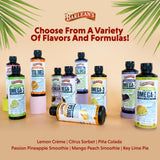 Barlean's Omega-3 Mango Peach Smoothie with fresh mangoes