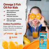 Barlean's Omega Pals fruity fish oil 454g tangerine flavour side view