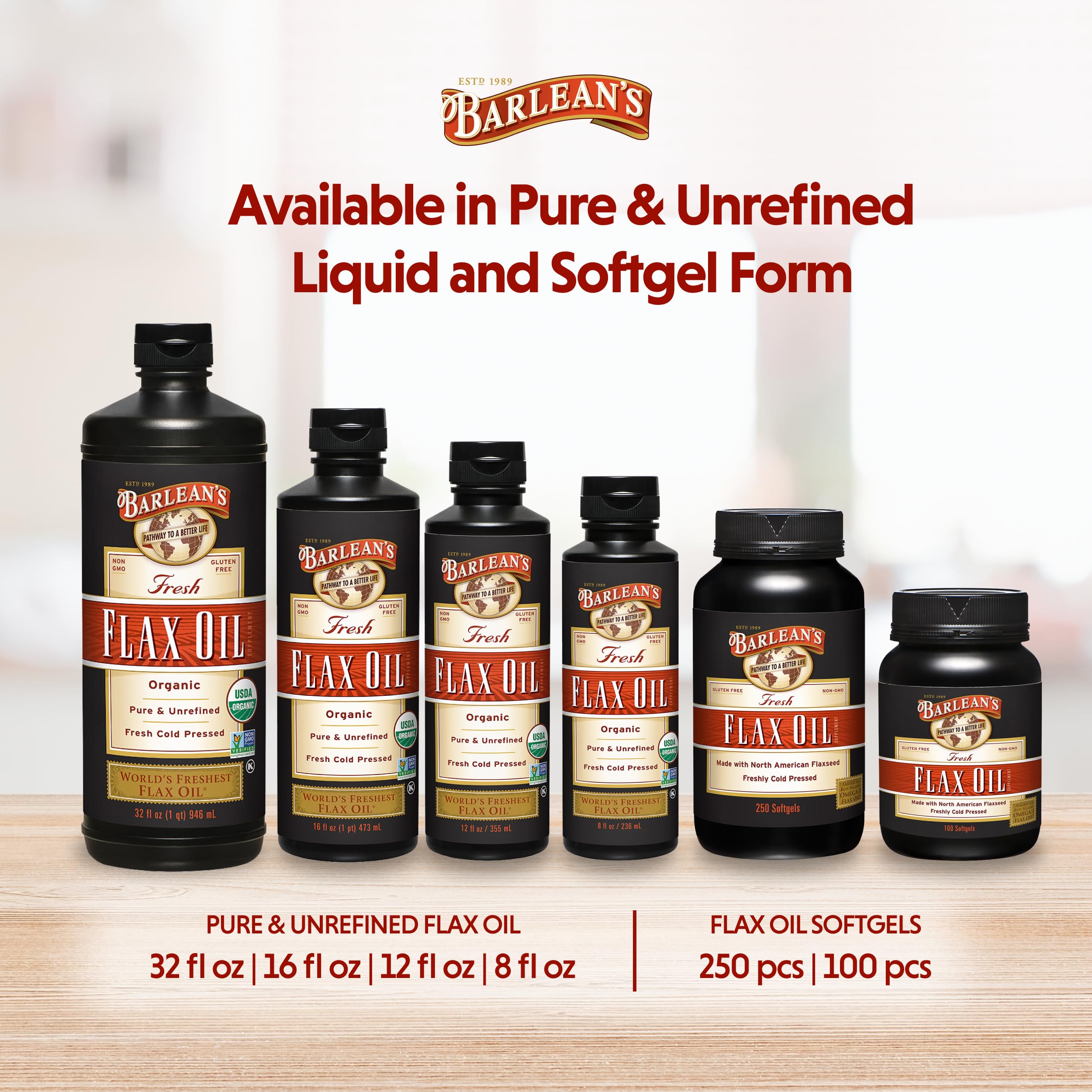 Barlean's Organic Flax Seed Oil 372g in a smoothie