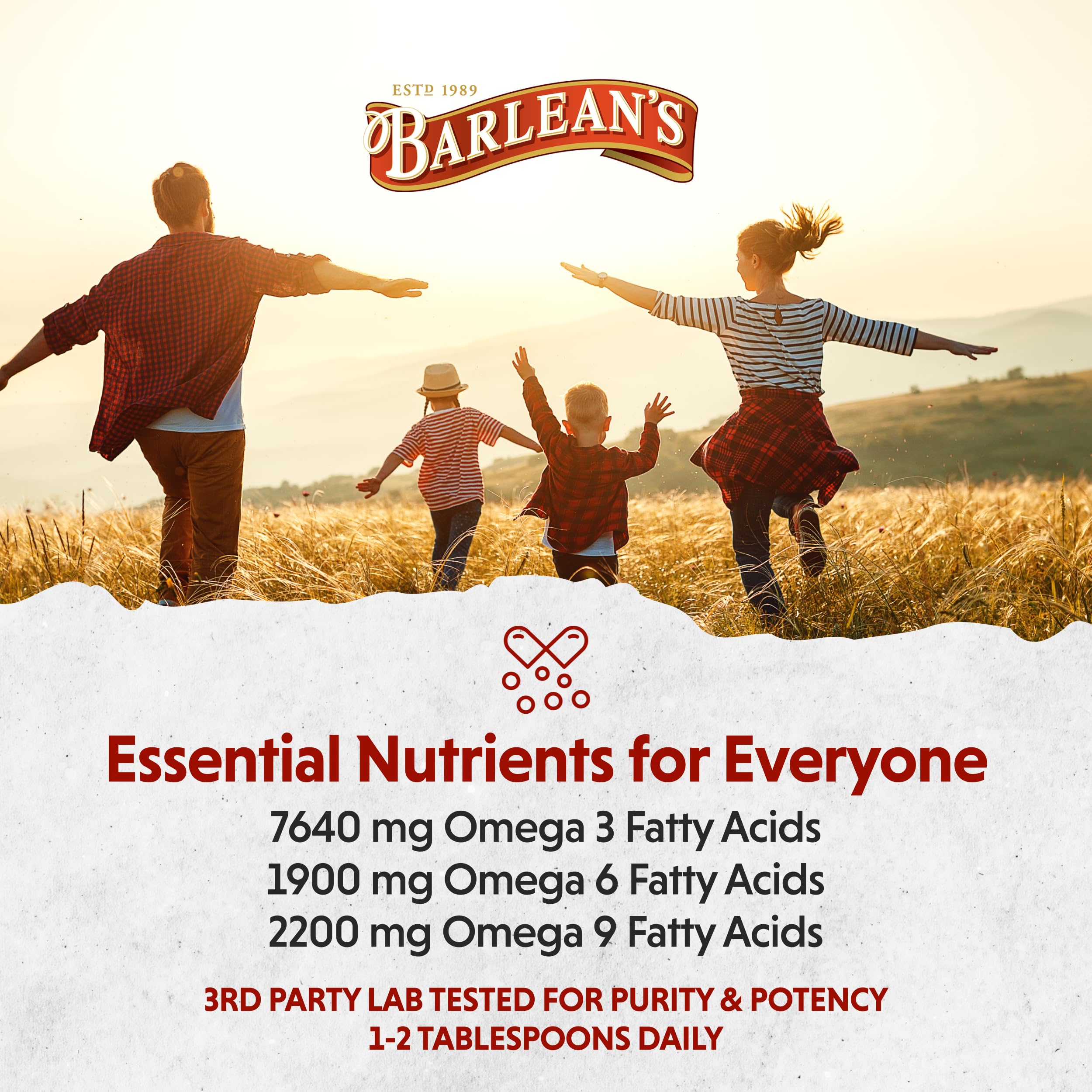 Barlean's Organic Flax Seed Oil 372g with salad dressing