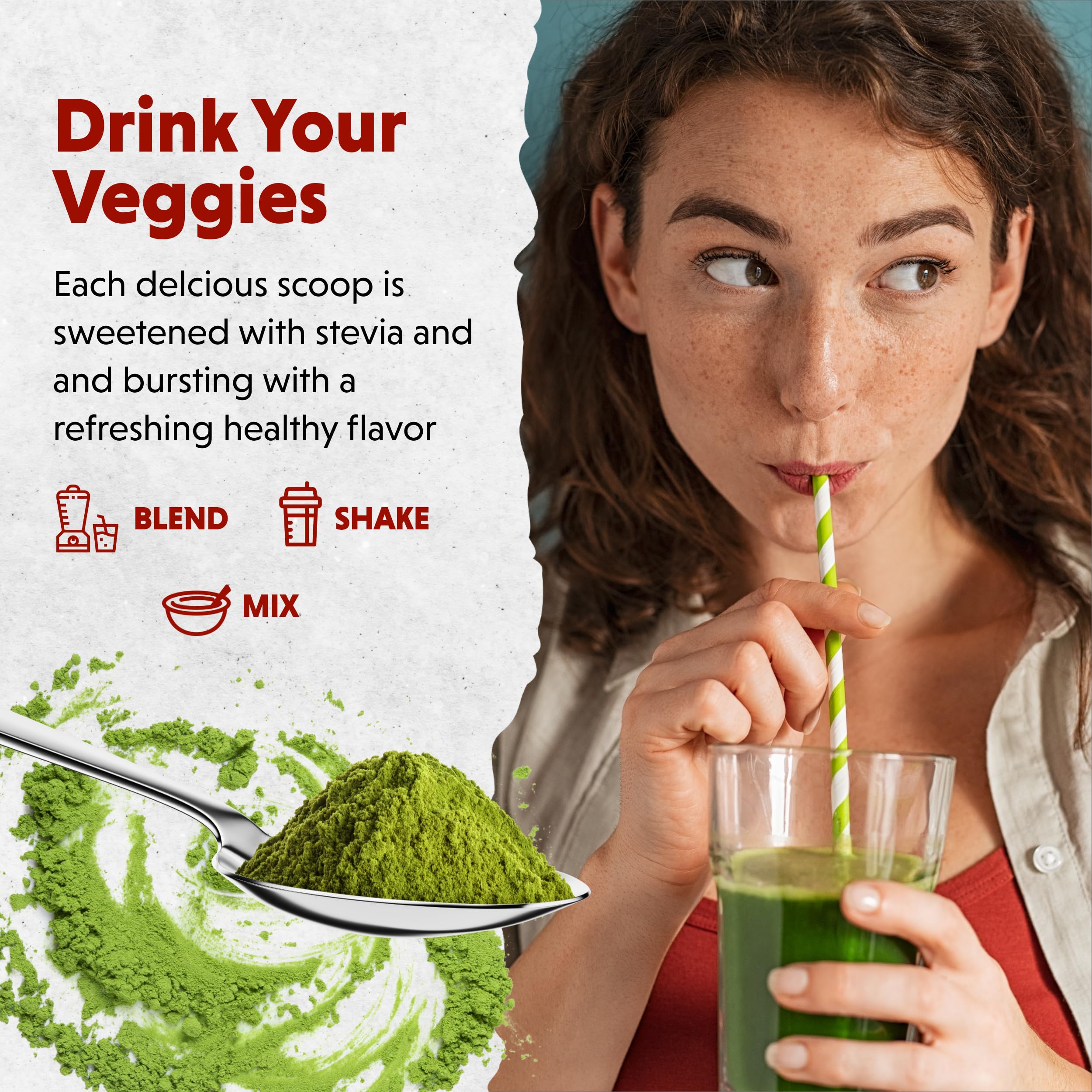 Barlean's Organic Greens Powder ingredients close-up