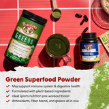 Barlean's Organic Greens Powder mixed in a smoothie