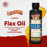 Barlean's Organic Lignan Flax Oil 340g bottle side view