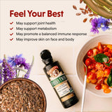Barlean's Organic Omega-3 Flaxseed Oil 340g in a smoothie