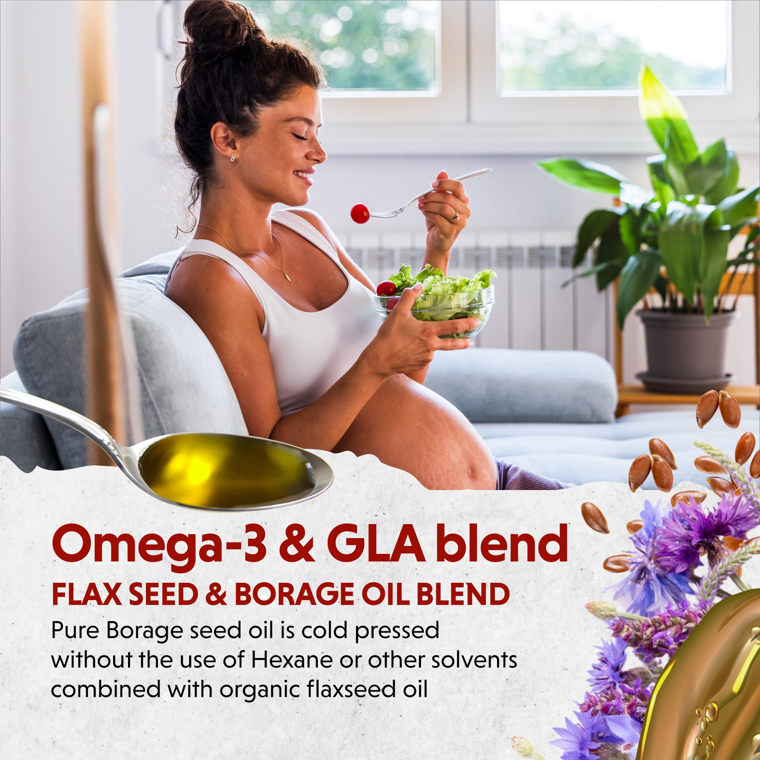 Barlean's Organic Omega-3 Flaxseed Oil 340g with salad dressing