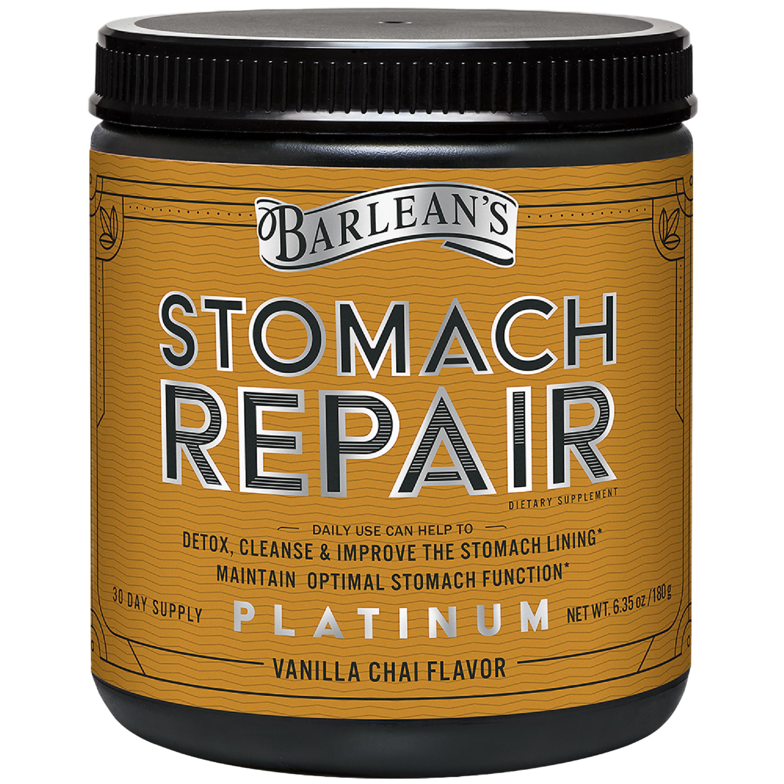Barlean's Stomach Repair Powder front view with packaging