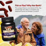 Barlean's Total Omega Softgels back label with ingredients