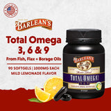 Barlean's Total Omega Softgels packaging side view
