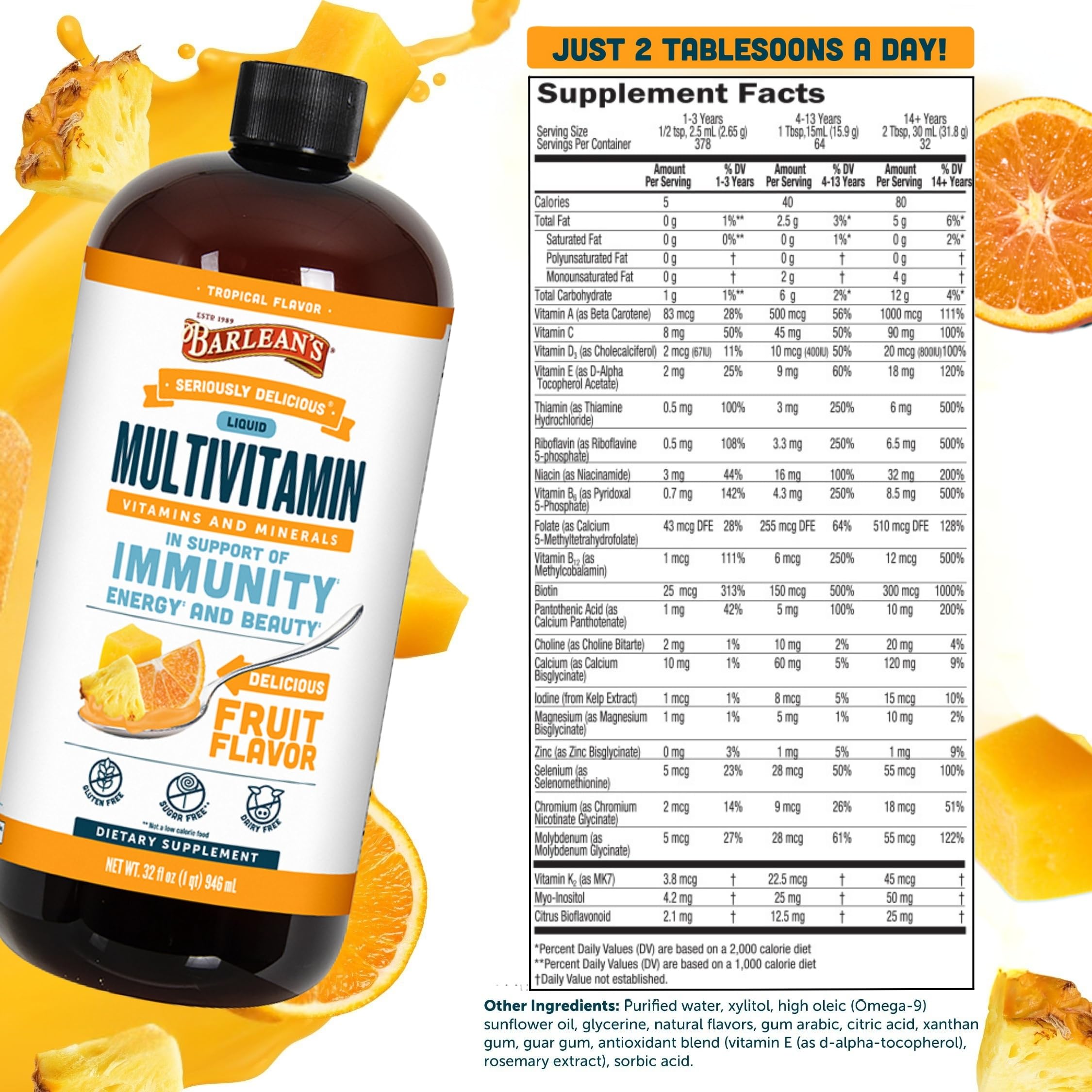 Barlean's Tropical Multivitamin Supplement packaging