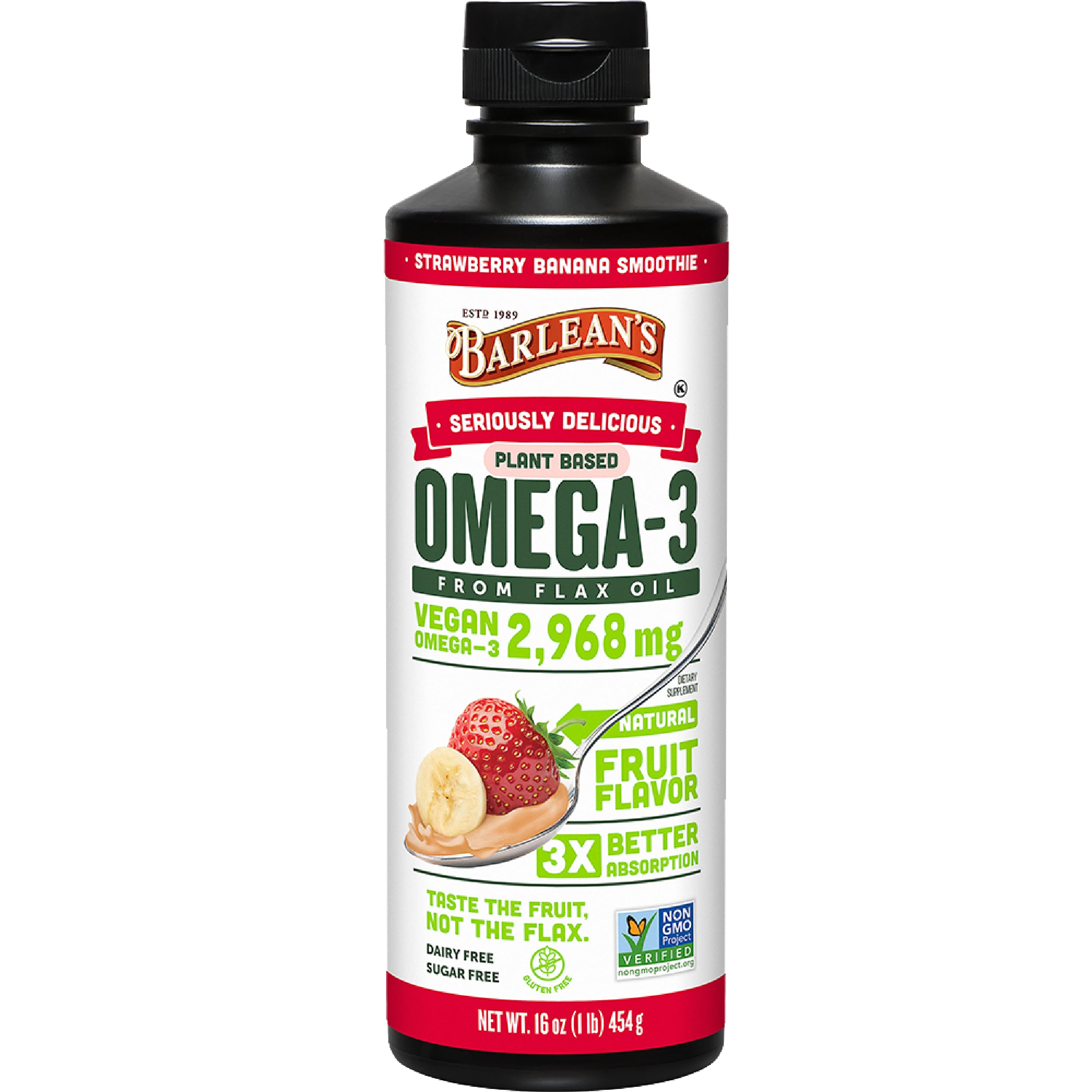 Barlean's Vegan Flax Oil 491g front view