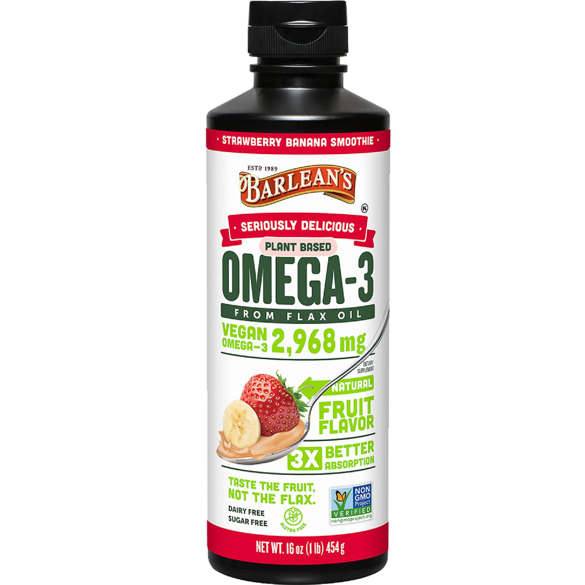Barlean's Vegan Flax Oil 491g front view