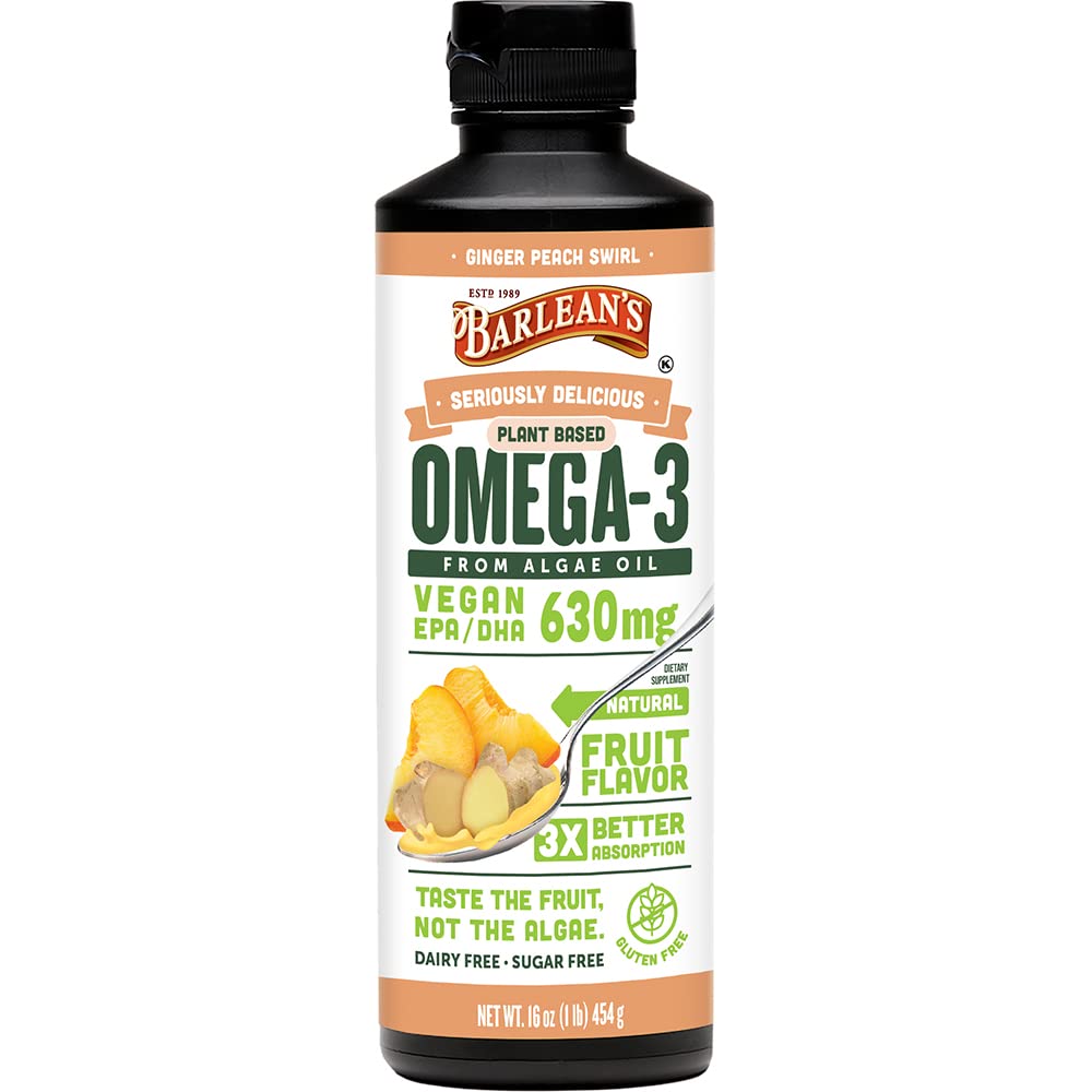 Barlean's Vegan Omega-3 Algae Oil 454g front view