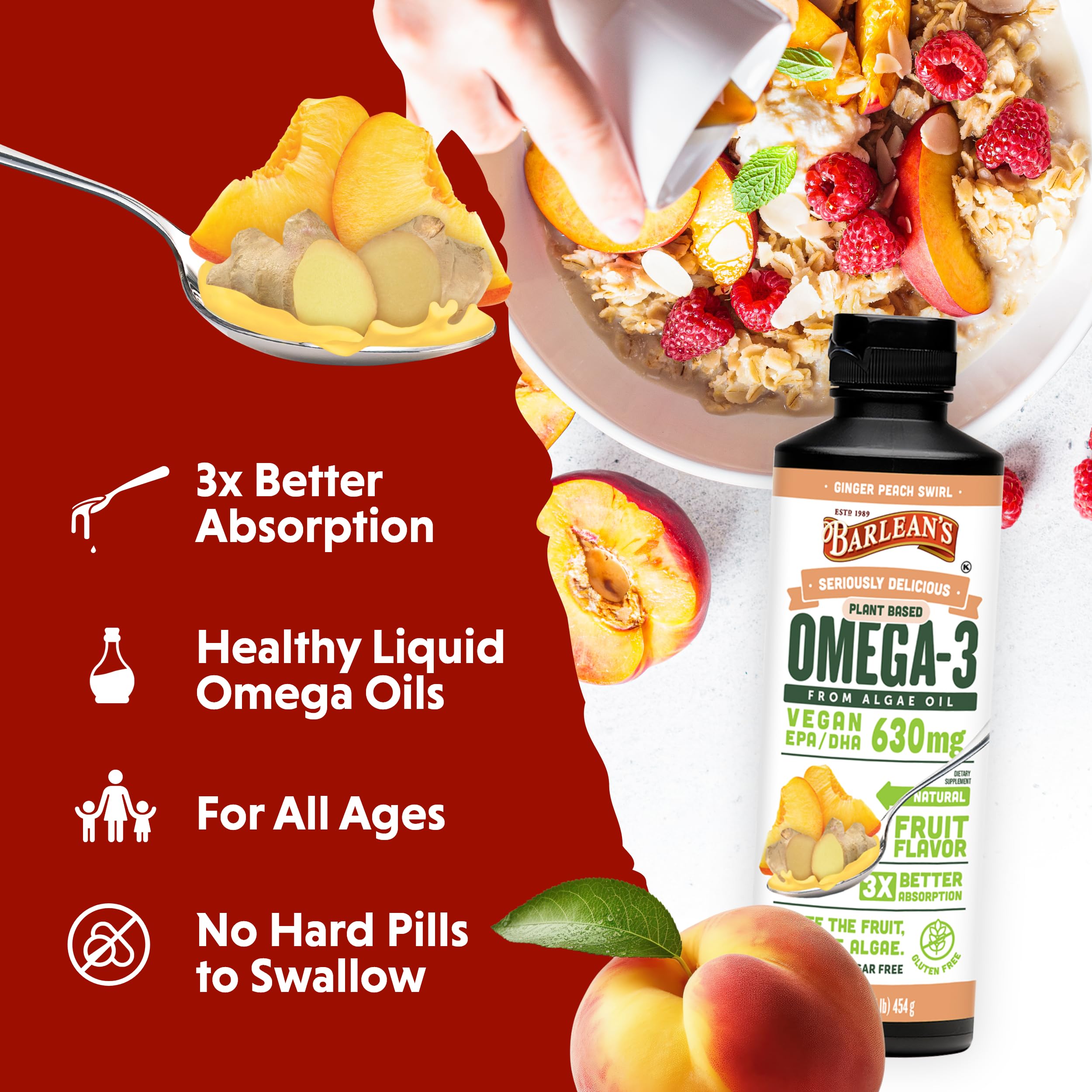 Barlean's Vegan Omega-3 Algae Oil serving size measurement