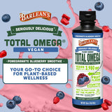 Barlean's Vegan Omega-3 Oil 454g side view showing ingredient list