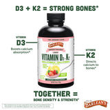 Barlean's Vitamin D3+K2 nutritional information on packaging