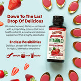 Barlean's Vitamin D3 Liquid Supplement 5000 IU Strawberry Milkshake close-up of label