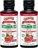 Barlean's Vitamin D3 Liquid Supplement 5000 IU Strawberry Milkshake front view