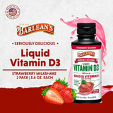 Barlean's Vitamin D3 Liquid Supplement 5000 IU Strawberry Milkshake serving size