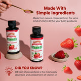 Barlean's Vitamin D3 Liquid Supplement 5000 IU Strawberry Milkshake with spoon