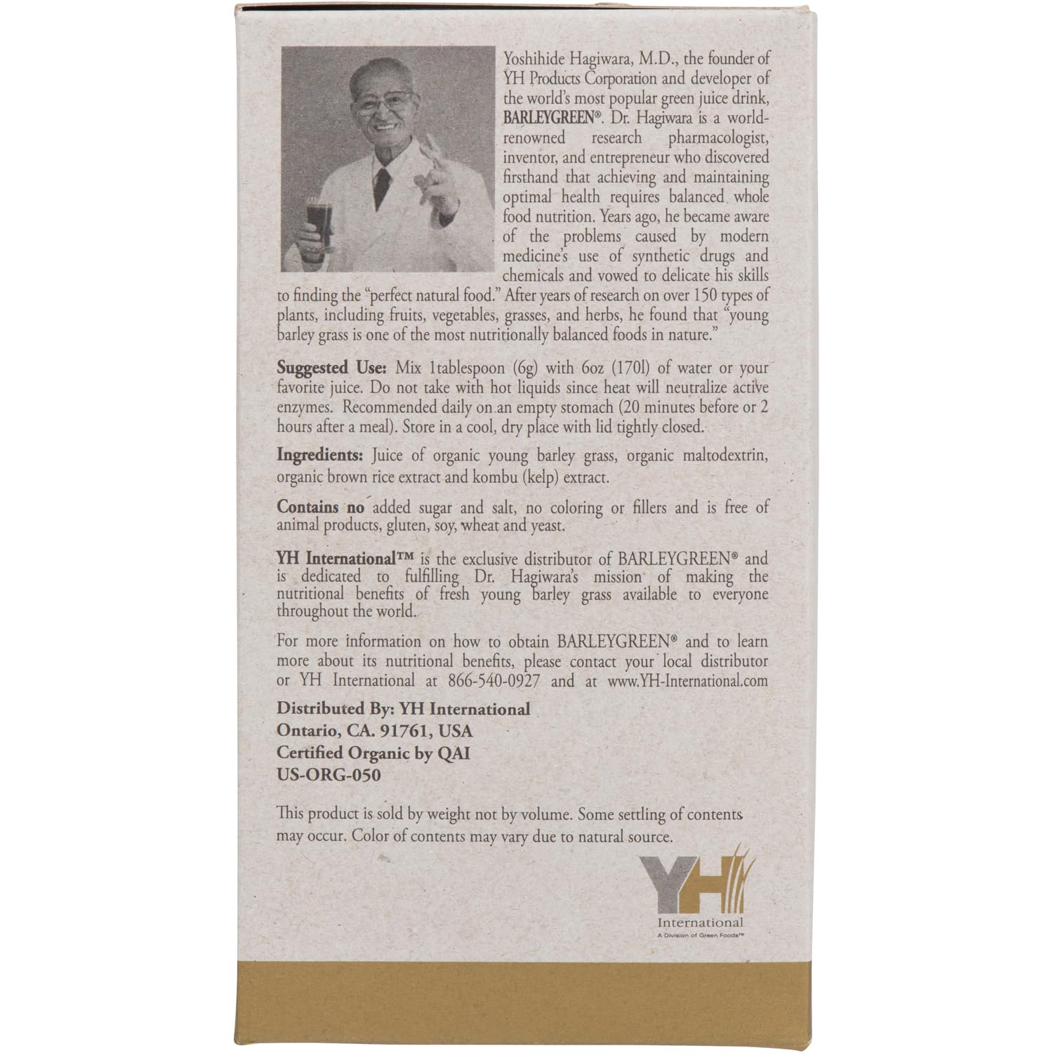 BARLEYGREEN BarleyGreen Powder 600g nutritional information