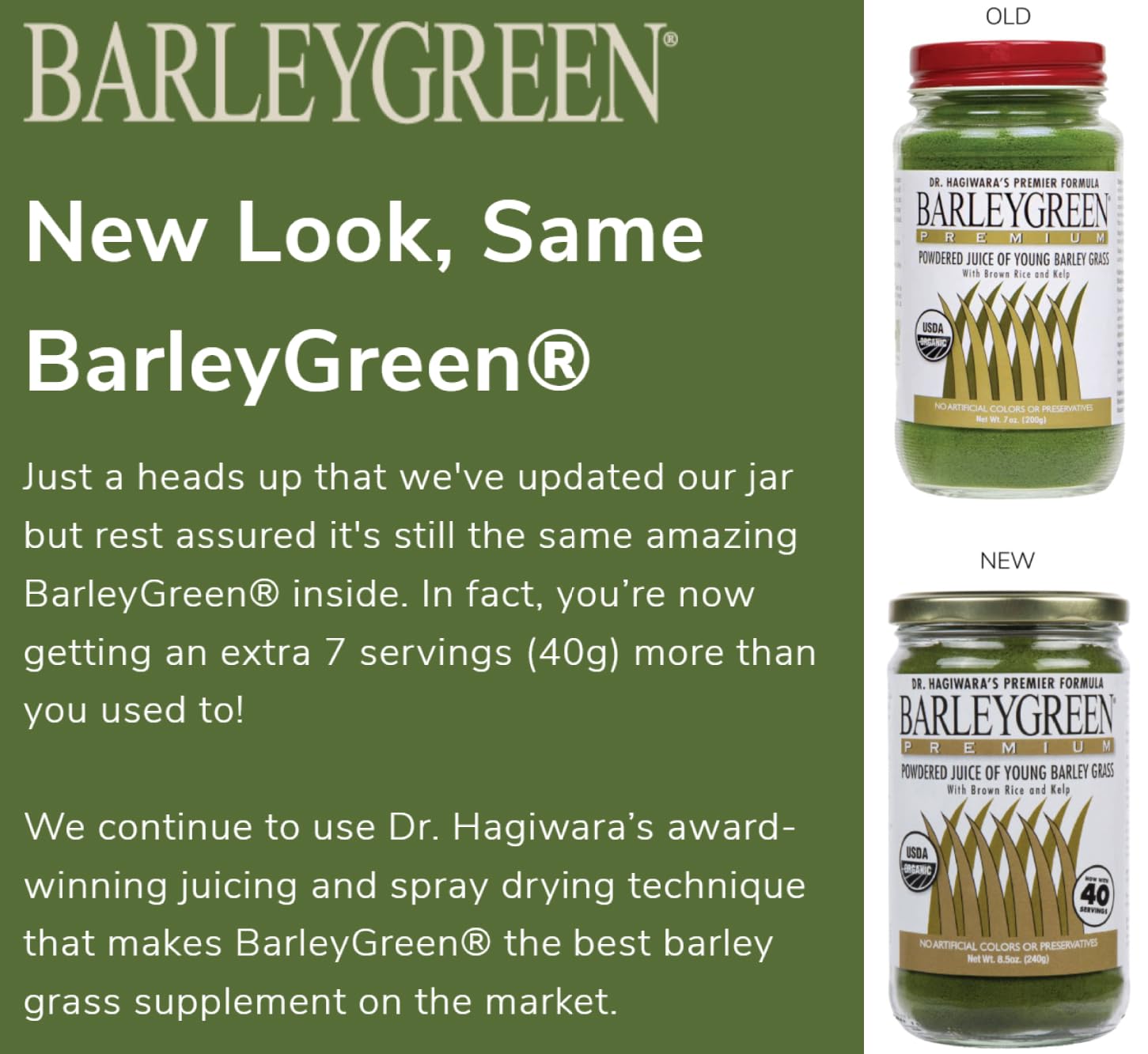 BARLEYGREEN BarleyGreen Powder 600g packaging