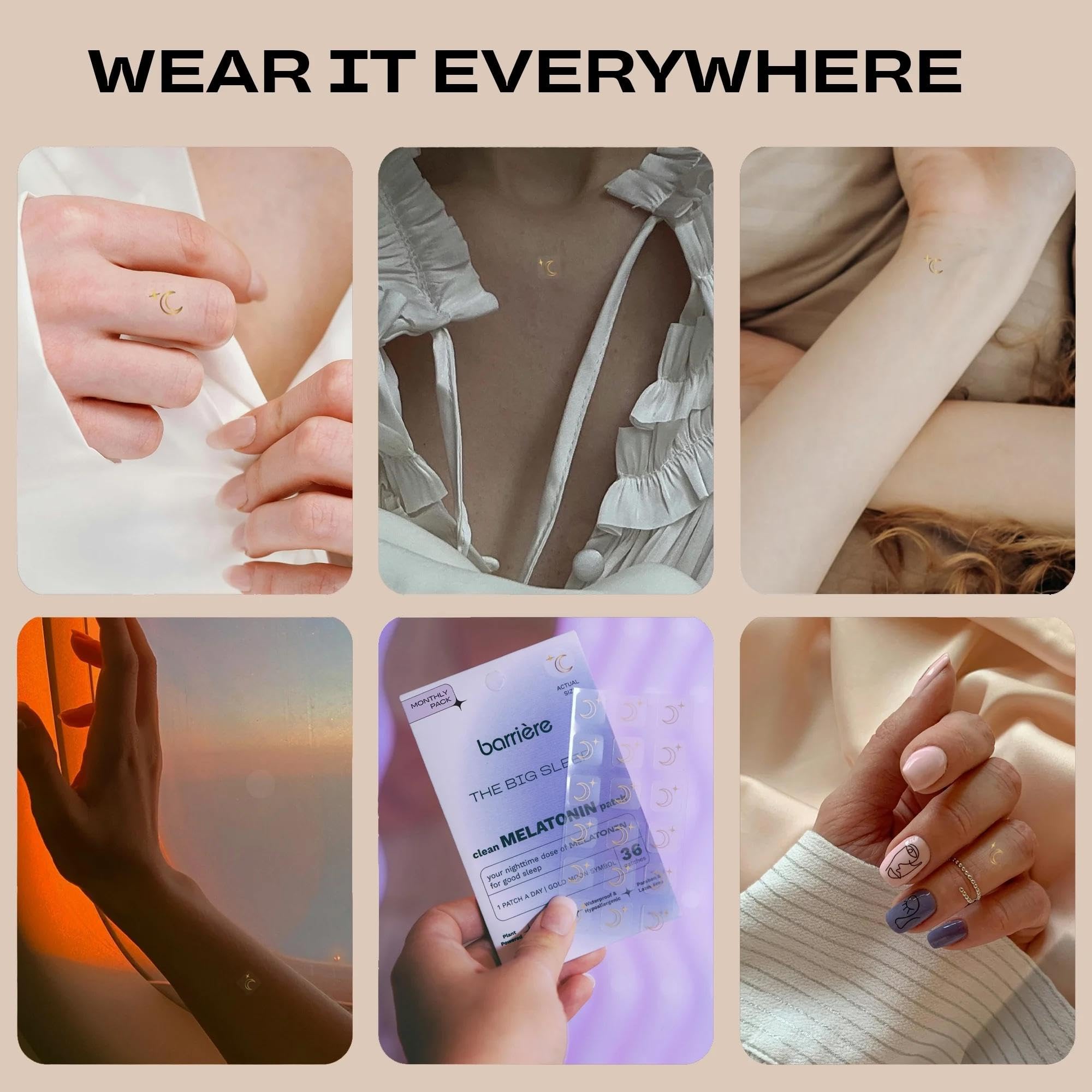 barrière The Big Sleep Melatonin Patches showing peel-and-stick feature
