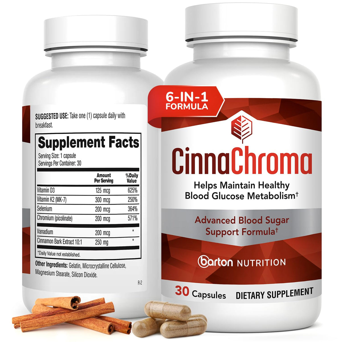 Barton Nutrition CinnaChroma Cinnamon Supplement bottle front view