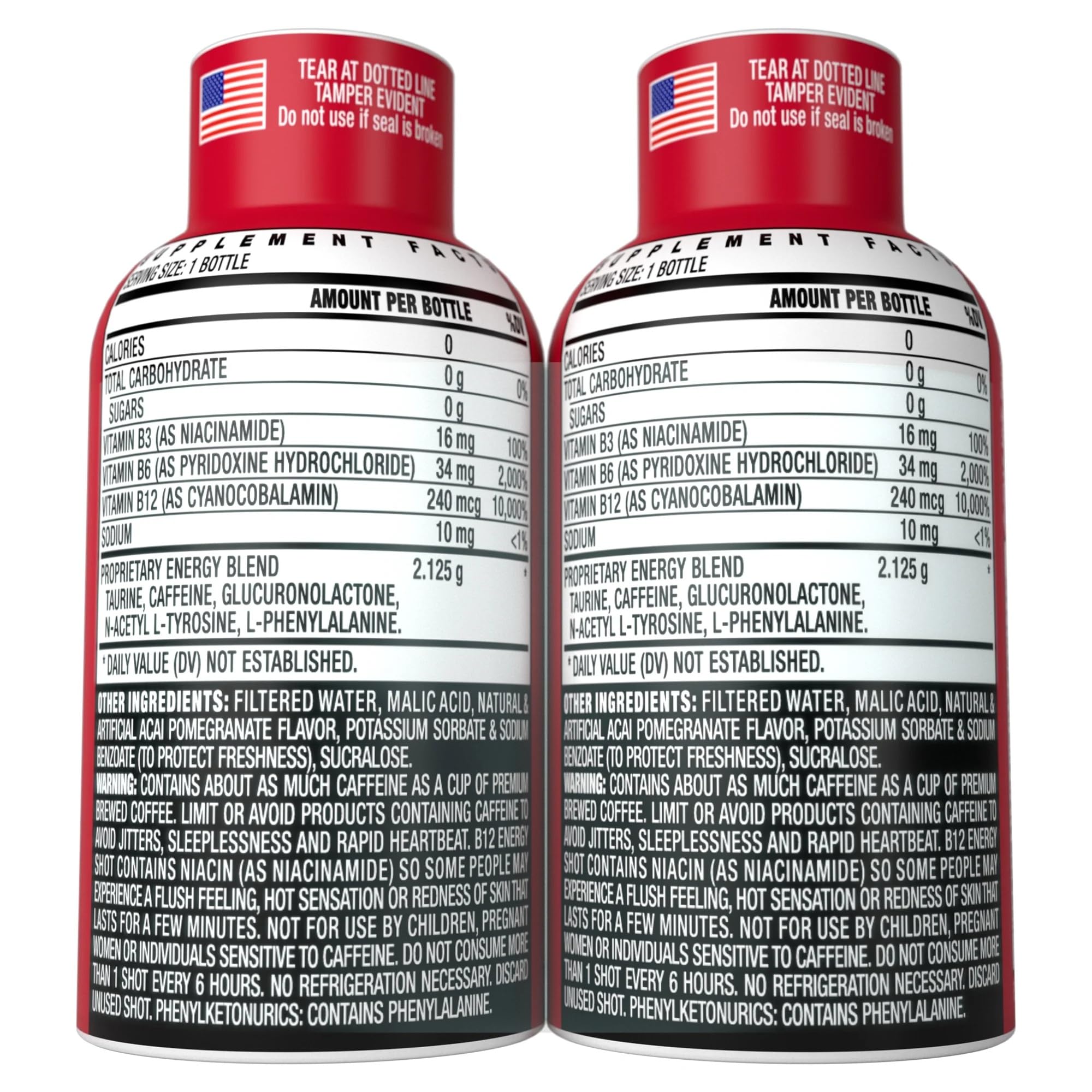 BASED BOX B12 Energy Drink Acai Pomegranate ingredients list