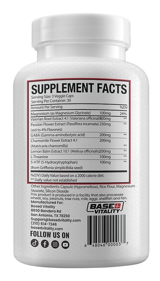 Based Vitality Sleep & use Capsules packaging details