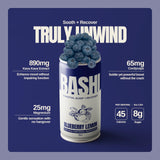 Bashi Kava Drink Blueberry Lemon can with tropical fruits