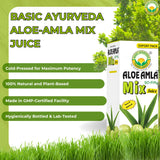 BASIC AYURVEDA Aloe Vera & Amla Herbal Mix Juice 480ml back view