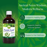 BASIC AYURVEDA Neem Juice 550g bottle on a wooden table