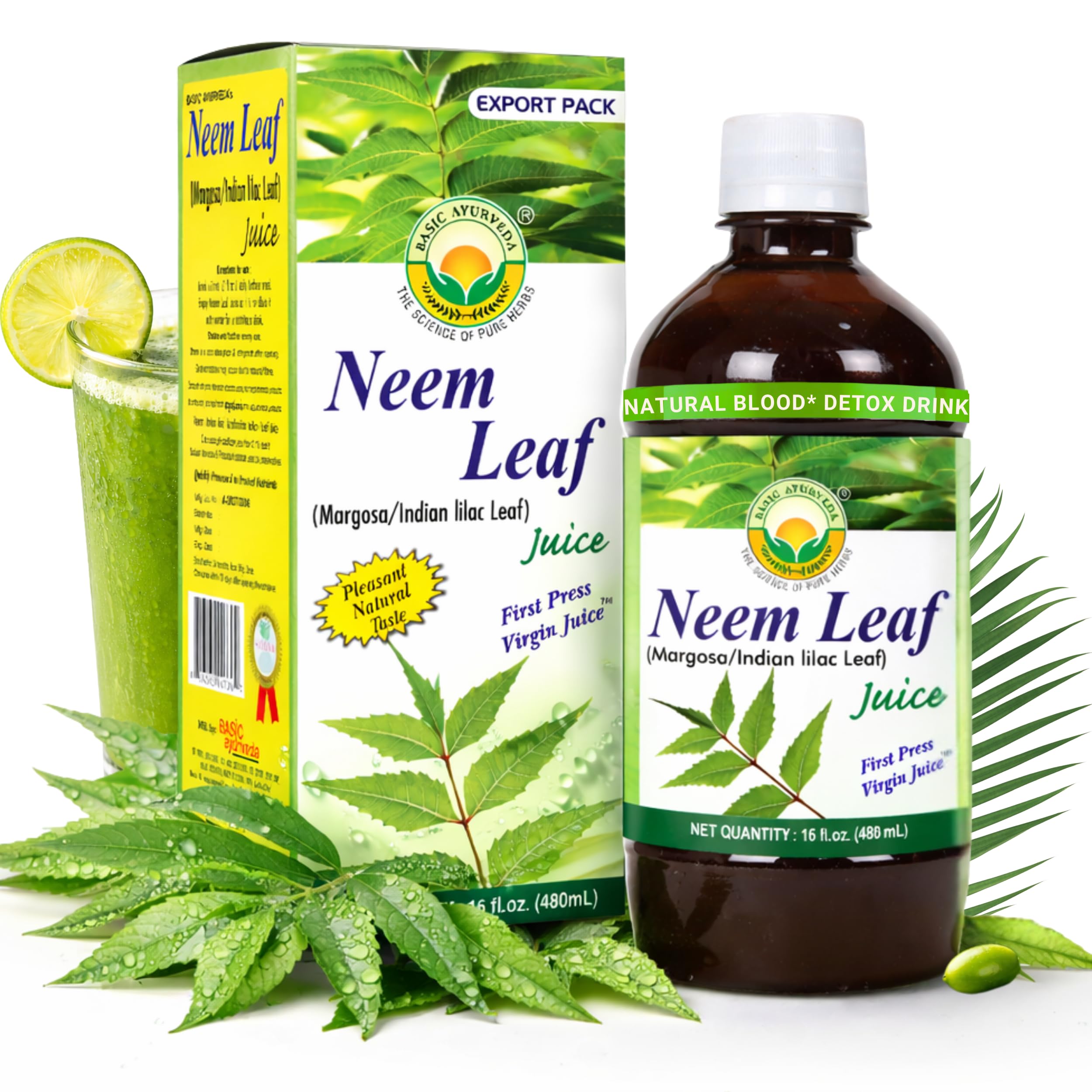 BASIC AYURVEDA Neem Juice 550g front view with packaging