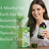 BASIC AYURVEDA Neem Juice 550g poured into a glass