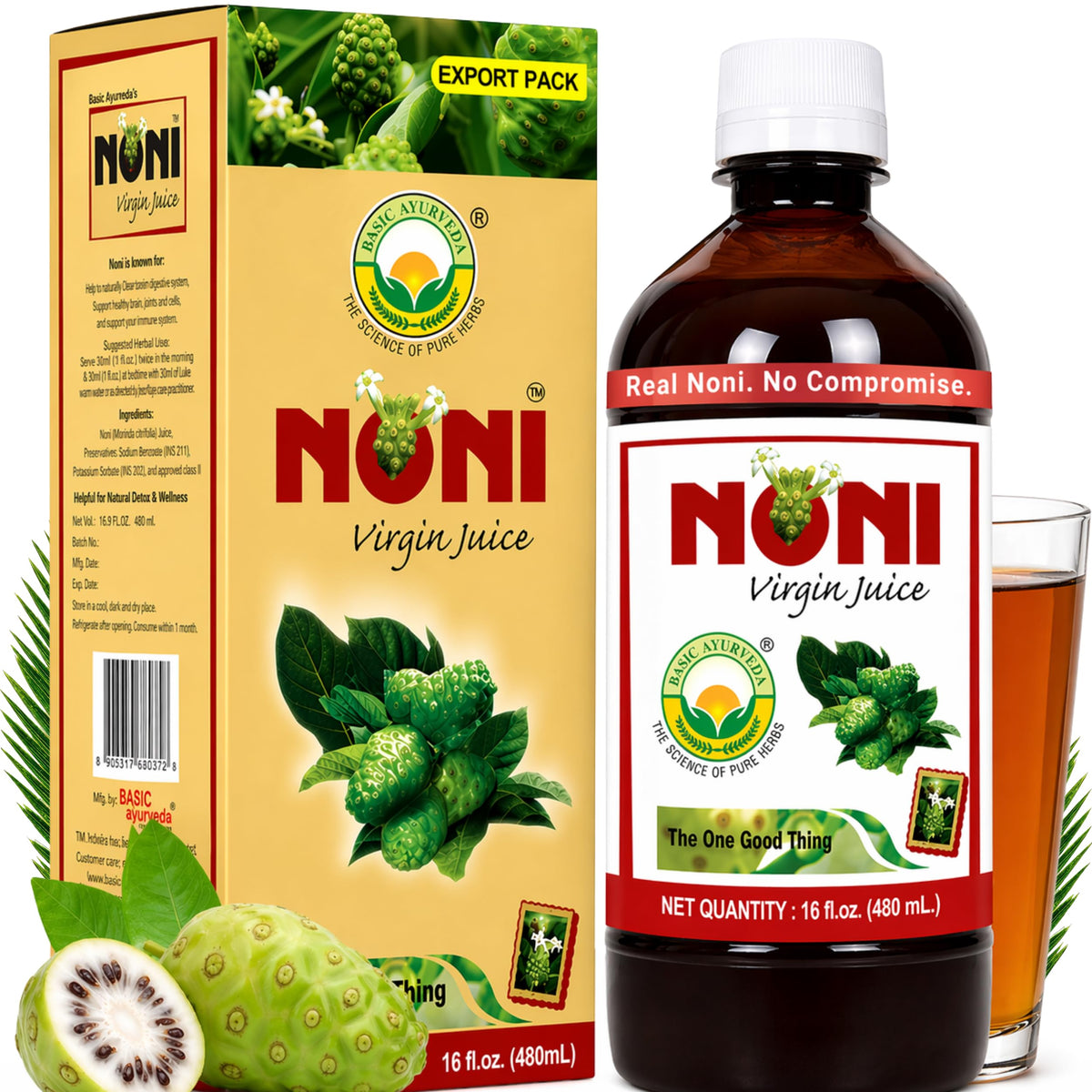 BASIC AYURVEDA Noni Juice 480ml front view