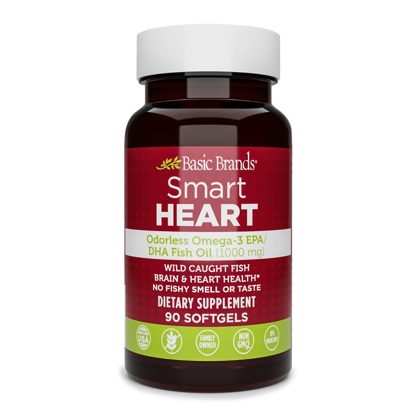 Basic Brands Omega-3 Fish Oil Softgels 1000mg front view