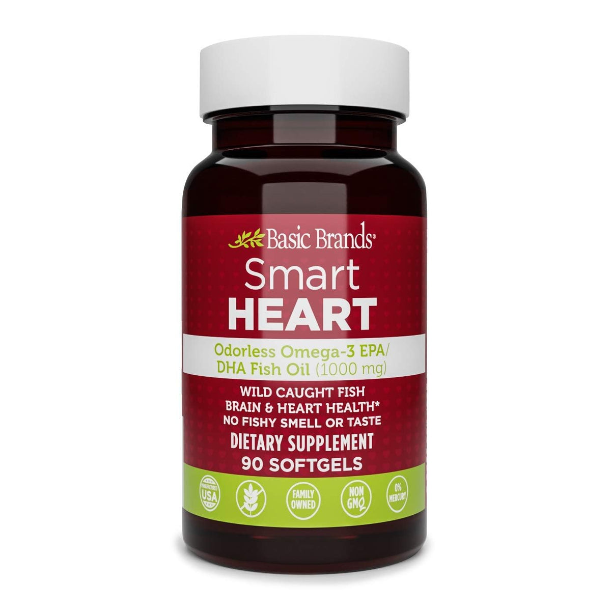 Basic Brands Omega-3 Fish Oil Softgels 1000mg front view