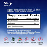 Basic Brands Sleep Melatonin 3mg tablet bottle back view