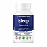 Basic Brands Sleep Melatonin 3mg tablet bottle front view
