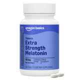 Basics Extra Strength Melatonin Tablets front view with packaging