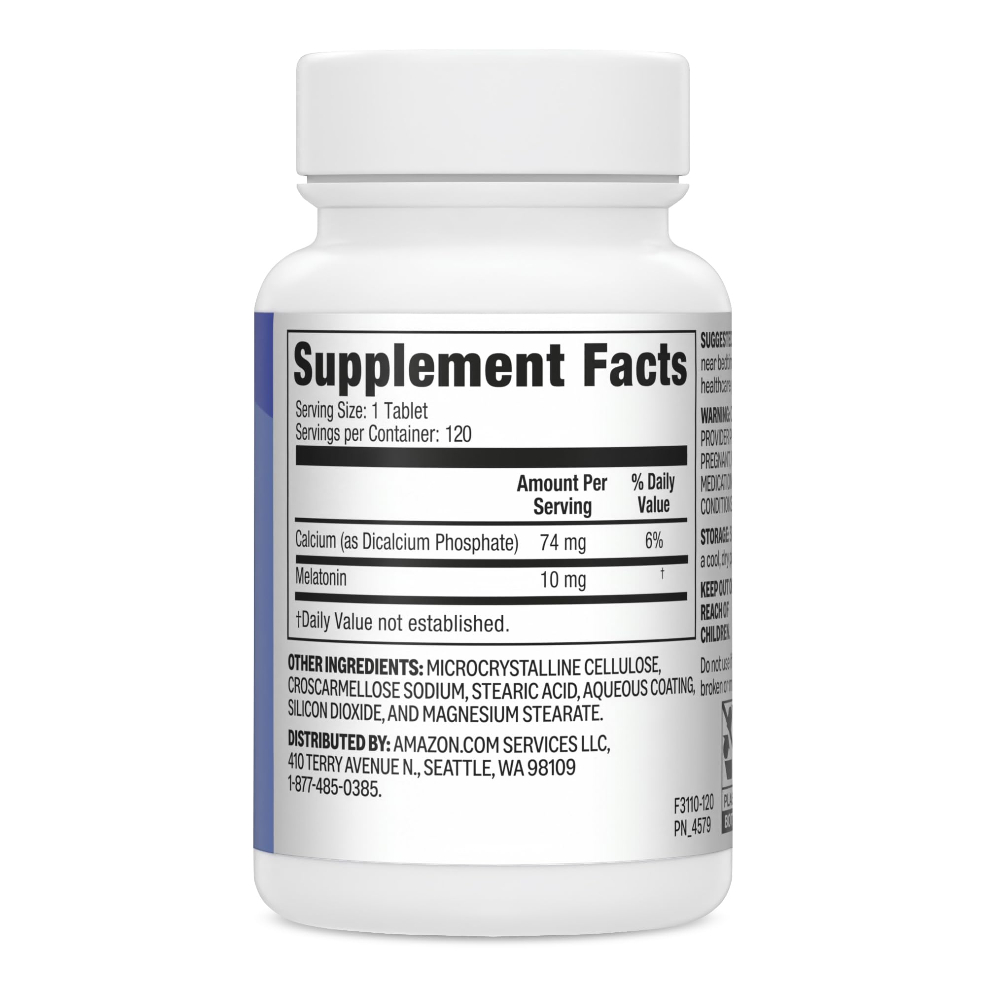 Basics Extra Strength Melatonin Tablets on a bedside table