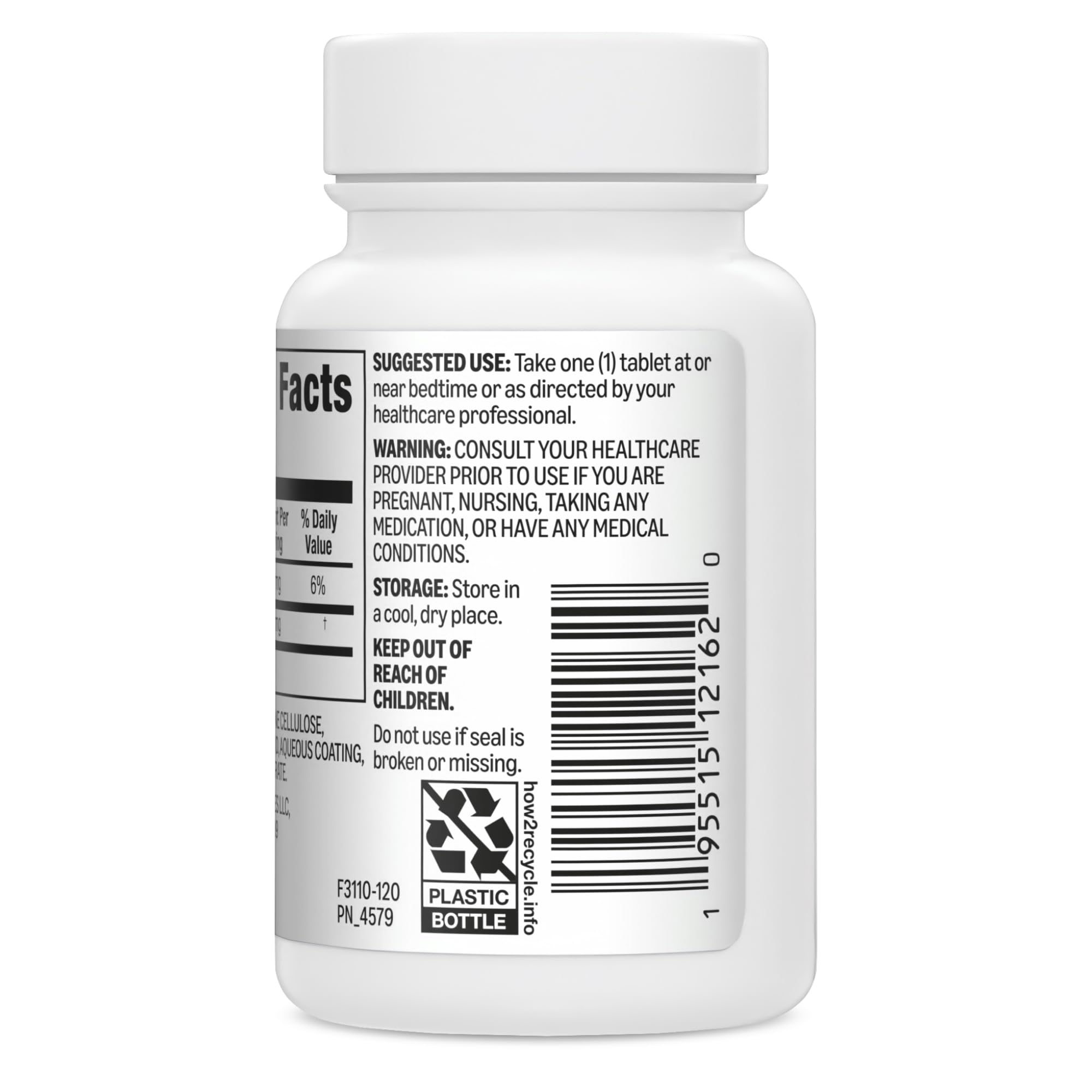 Basics Extra Strength Melatonin Tablets with a glass of water