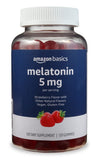Basics Melatonin Gummies 120 Count strawberry flavour front view
