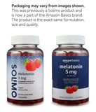 Basics Melatonin Gummies in a bowl with fresh strawberries