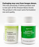 Basics Probiotic Capsules with a close-up of the vegetarian capsule