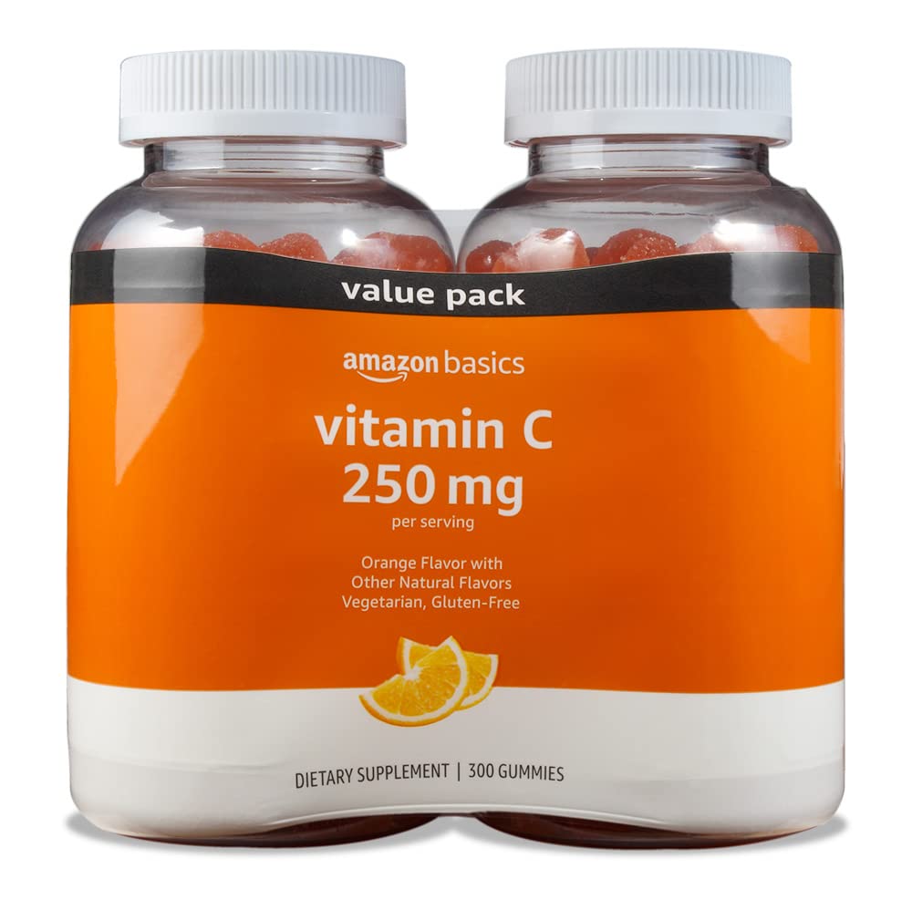 Basics Vitamin C Gummies pack front view with sour orange flavour